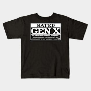 Rated Gen X: Retro Nostalgia - AOL Chatroom & Blockbuster Late Fees Kids T-Shirt